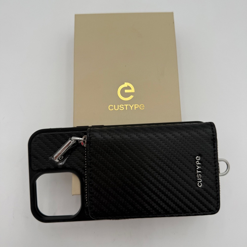 Custype iPhone 13 Pro Wallet Case Black Zipper Pouch Card Holder NEW - Picture 7 of 7